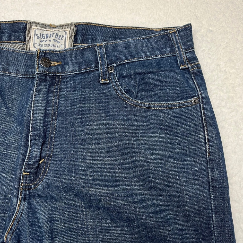 Signature by Levi Strauss Jeans Mens 36x30 Blue Vintage Straight Dark Wash
